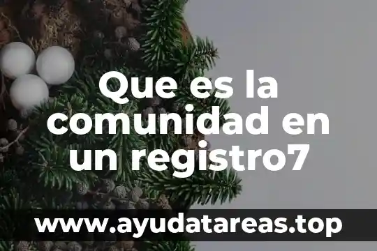 Que es la comunidad en un registro7