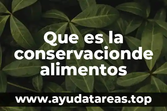 Que es variacion de alimentos 6 Que es la conservacionde alimentos