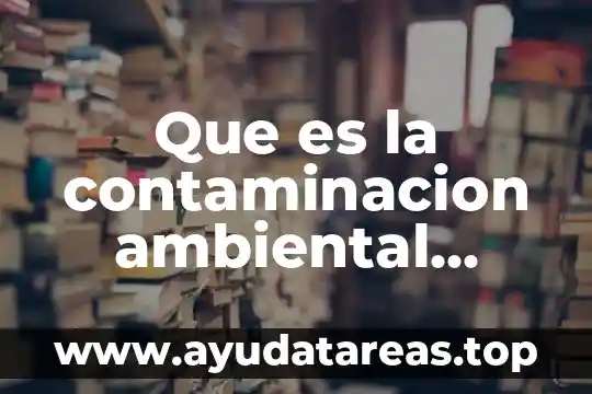 Que es la contaminacion ambiental humana