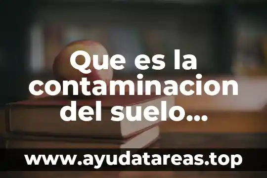 Que es la contaminacion del suelo causas y consecuencias
