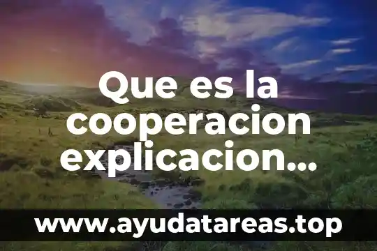 Que es la cooperacion explicacion para niños