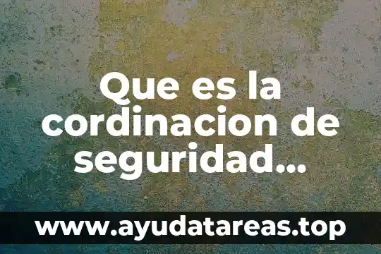 Que es la cordinacion de seguridad regional