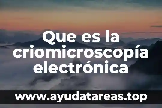 Que es la criomicroscopía electrónica