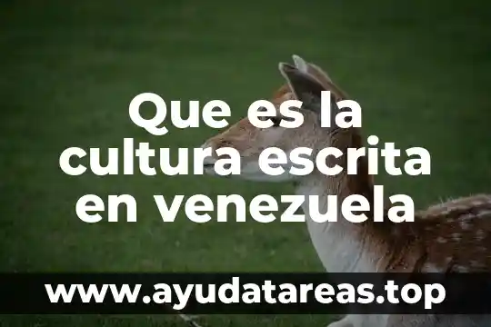 Que es la cultura escrita en venezuela