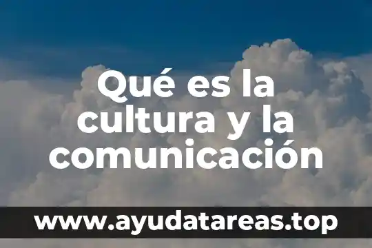 Qué es la cultura y la comunicación