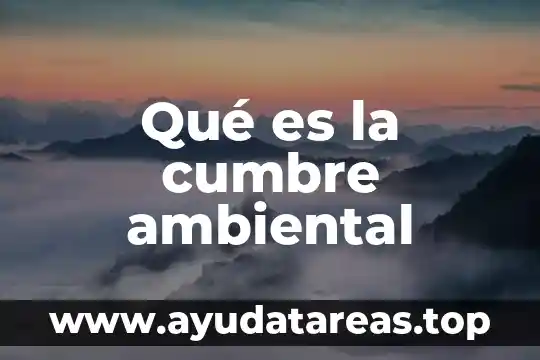 Qué es la cumbre ambiental