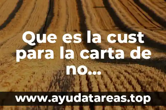 Que es la cust para la carta de no antecedentes