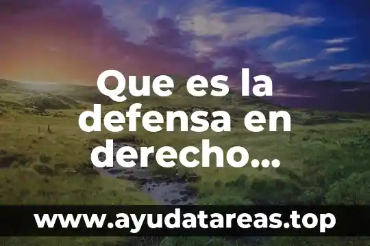 Que es la defensa en derecho procesal