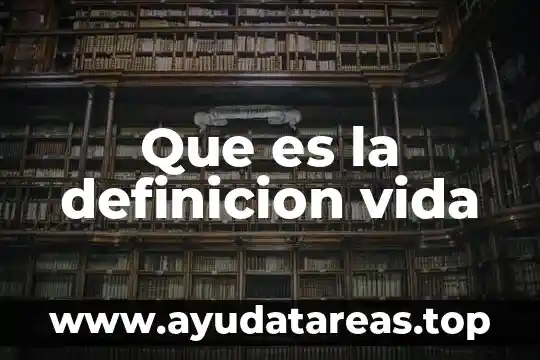 Que es la definicion vida