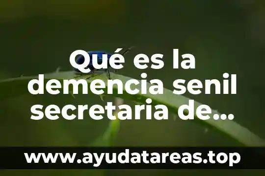 Qué es la demencia senil secretaria de salud