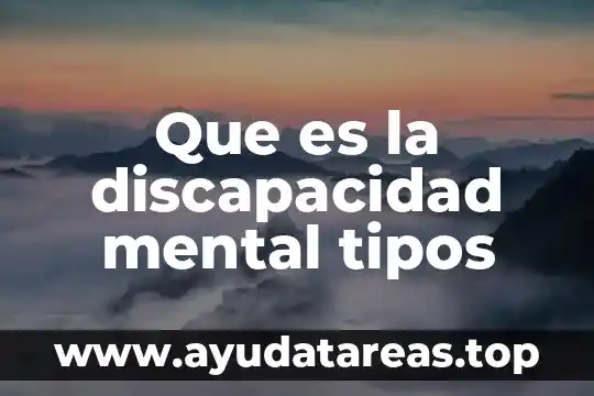 Discapacidad que es tipos y significados 3 Que es la discapacidad mental tipos