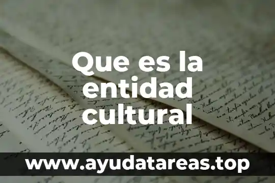 Que es la entidad cultural