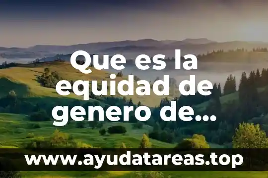 Que es la equidad de genero de regiones