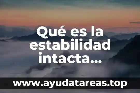 Estabilidad de software que es 8 Qué es la estabilidad intacta definición