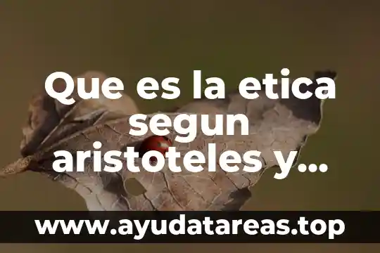 Que es la etica segun aristoteles y kant