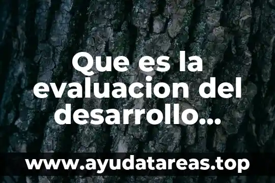 Que es la evaluacion del desarrollo motor