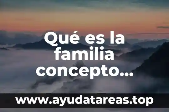 Qué es la familia concepto personal