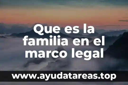 Que es la familia en el marco legal