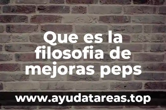 Que es la filosofia de mejoras peps