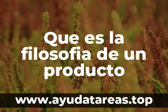 Que es la filosofia de un producto