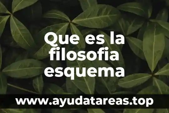 Que es la filosofia esquema