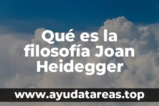 Qué es la filosofía Joan Heidegger