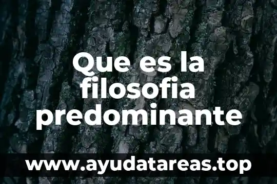 Que es la filosofia predominante