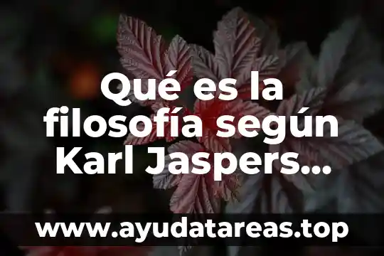 Qué es la filosofía según Karl Jaspers Yahoo