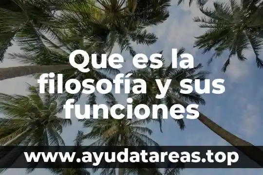 Que es la filosofía y sus funciones