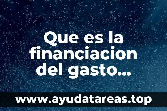Que es el gasto publico ejemplos 5 Que es la financiacion del gasto naciona