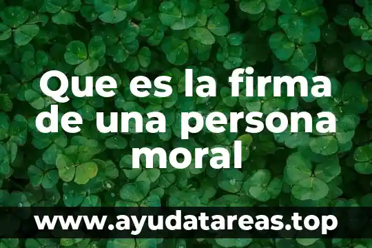 Que es moral objetiva 5 Que es la firma de una persona moral