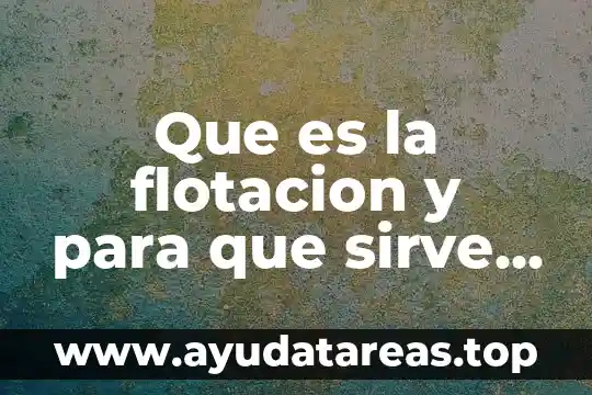 Que es la flotacion y para que sirve industria