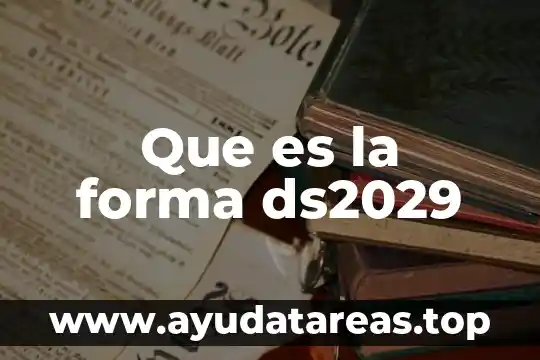 Que es la forma ds2029