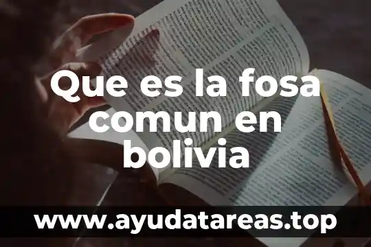 Que es fosa significado 5 Que es la fosa comun en bolivia
