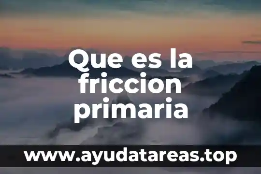 Que es la friccion primaria