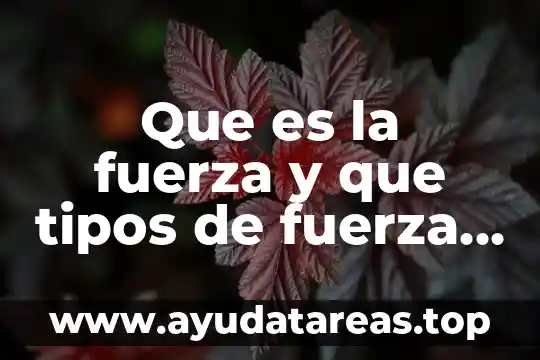 Qué es la diferencia entre fuerza y voltaje 4 Que es la fuerza y que tipos de fuerza hay