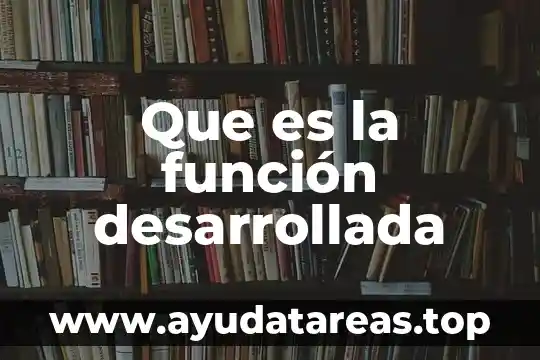 Que es la función desarrollada