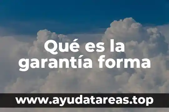 Qué es la garantía forma