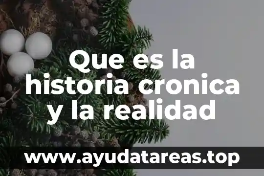 Que es la historia cronica y la realidad