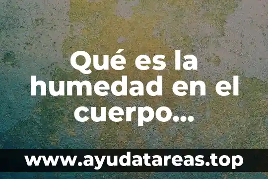Qué es la humedad en el cuerpo humano