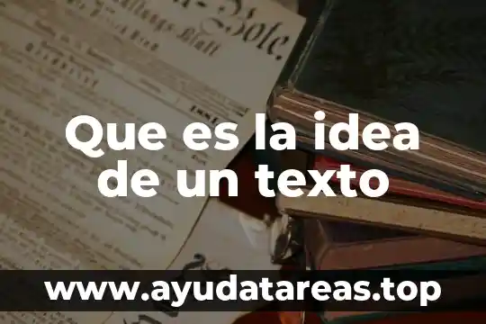 Que es la idea de un texto