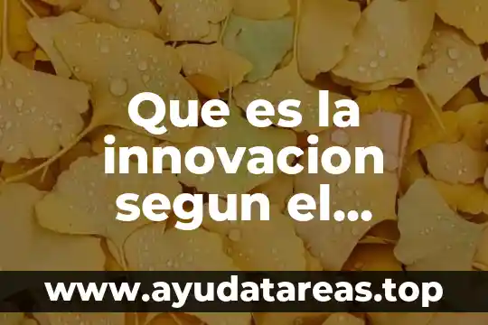 Innovación qué es concepto 3 Que es la innovacion segun el manual de oslo