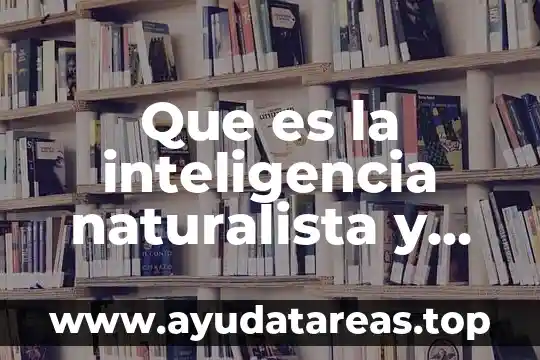 Que es la inteligencia naturalista y sus caracteristicas