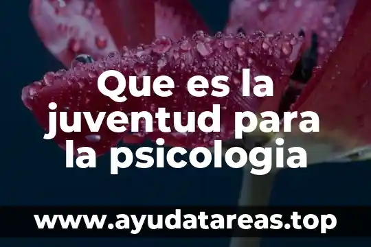 Qué es incentivo en psicología 4 Que es la juventud para la psicologia
