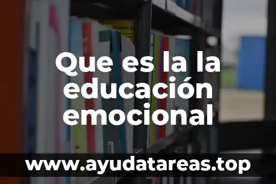 Que es el programa nacional de educacion 2001 al 2006 6 Que es la la educación emocional