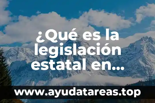 ¿Qué es la legislación estatal en México?