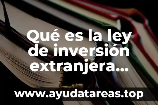 Qué es la ley de inversión extranjera concepto de