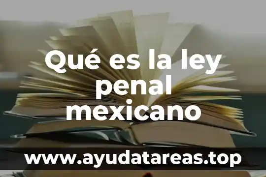 Qué es la ley penal mexicano