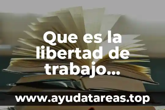 Que es el concepto de atencion 7 Que es la libertad de trabajo concepto