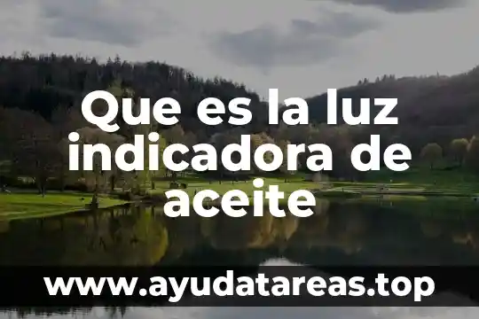 Que es la luz indicadora de aceite